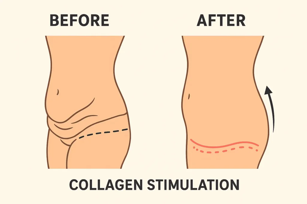 Before and after results for sagging skin after weight loss injections Earls Barton
