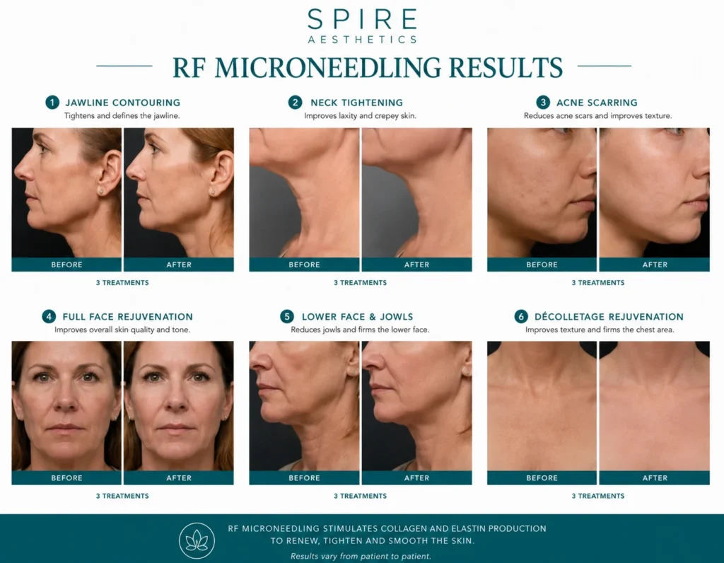 RF Microneedling Skin tightening Earls Barton results