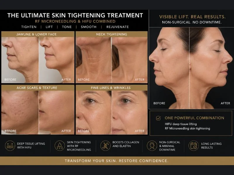 Results of combined treatment for the ultimate skin tightening treatment Earls Barton